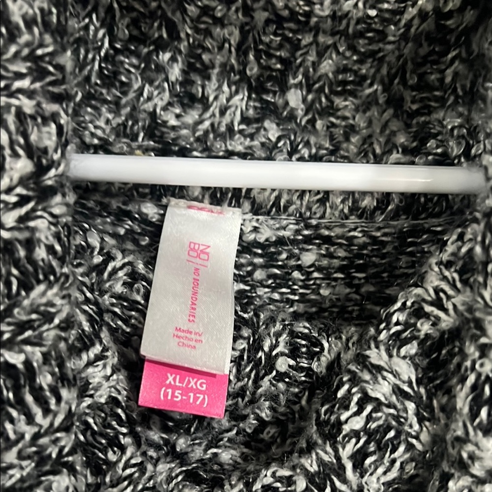 No Boundaries Black and White Knit Mini Dress - Picture 2 of 3